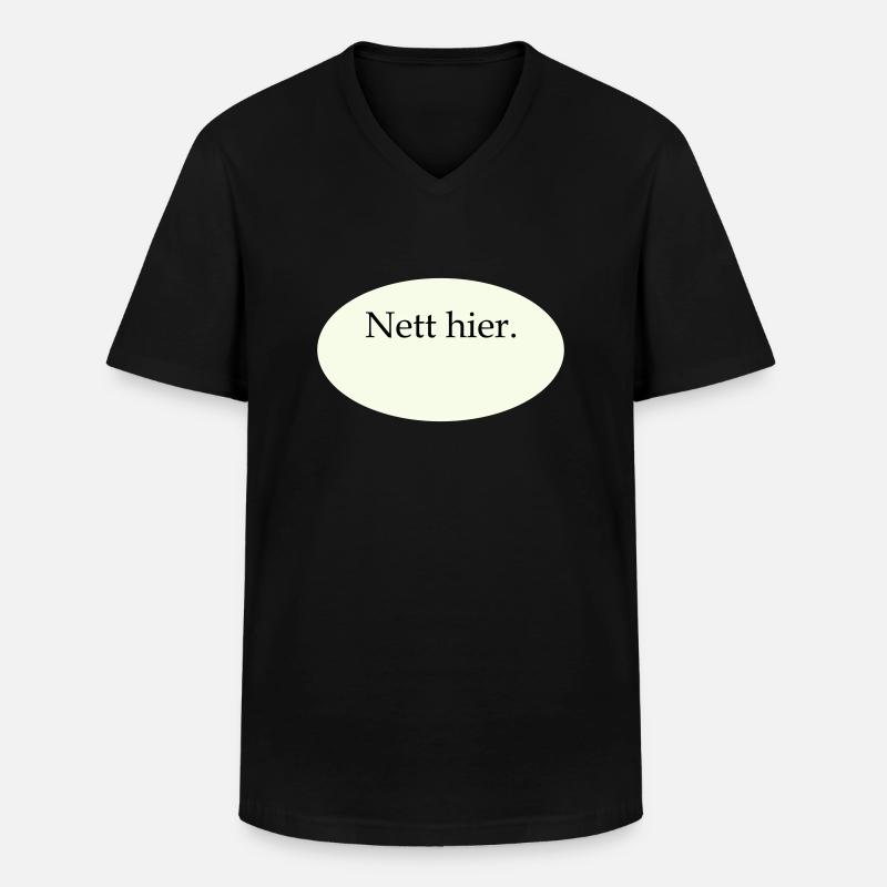 Nett hier Blanko Vorlage - Männer-T-Shirt mit V-Ausschnitt - Schwarz