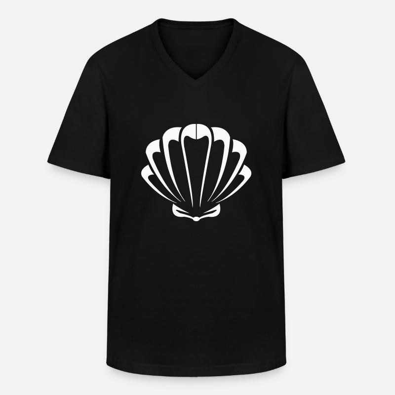 muschel - Männer-T-Shirt mit V-Ausschnitt - Schwarz