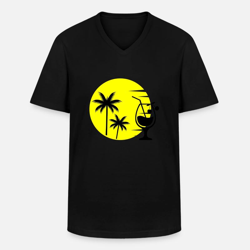 cocktail sunset - Männer-T-Shirt mit V-Ausschnitt - Schwarz