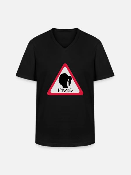 pms warning - Men's V-Neck T-Shirt - black