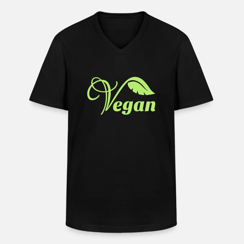 Vegan - Männer-T-Shirt mit V-Ausschnitt - Schwarz