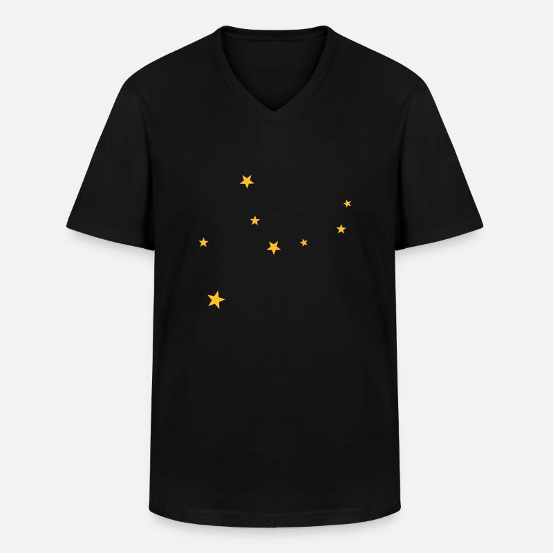Constellation de la Vierge - T-shirt col V Homme - noir