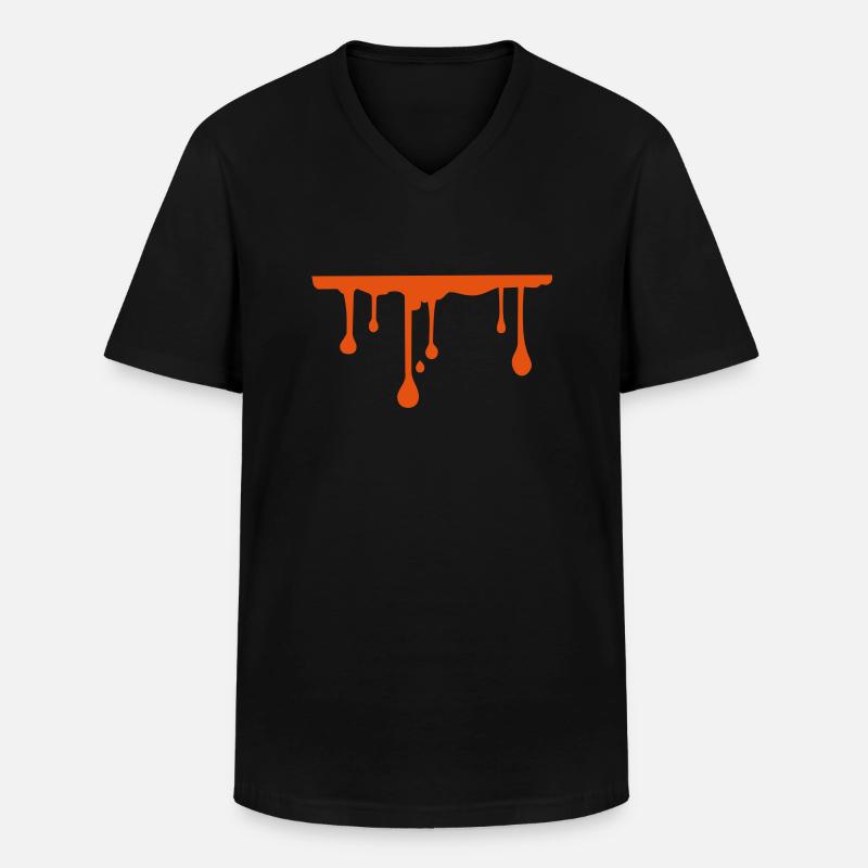 Farbe Tropfen - Männer-T-Shirt mit V-Ausschnitt - Schwarz