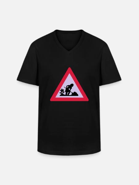 baustelle - Men's V-Neck T-Shirt - black
