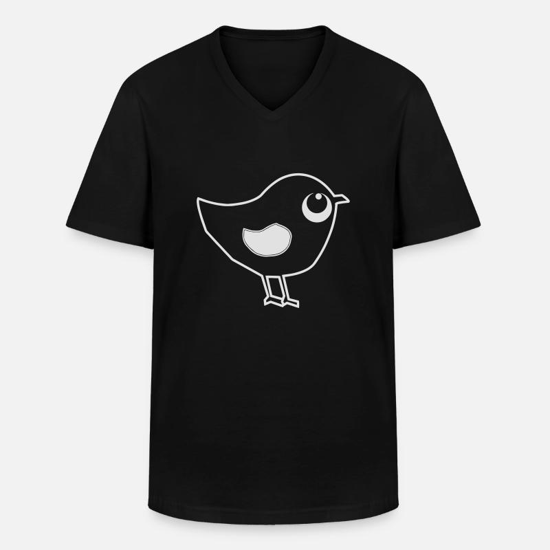 Ulmer Spatz - Männer-T-Shirt mit V-Ausschnitt - Schwarz