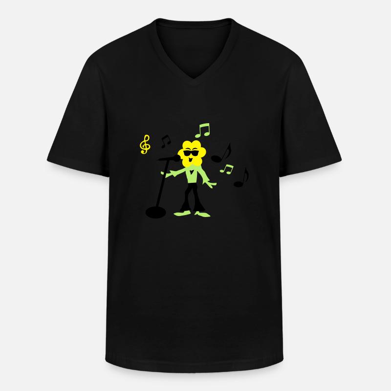 sonnenblume - Männer-T-Shirt mit V-Ausschnitt - Schwarz