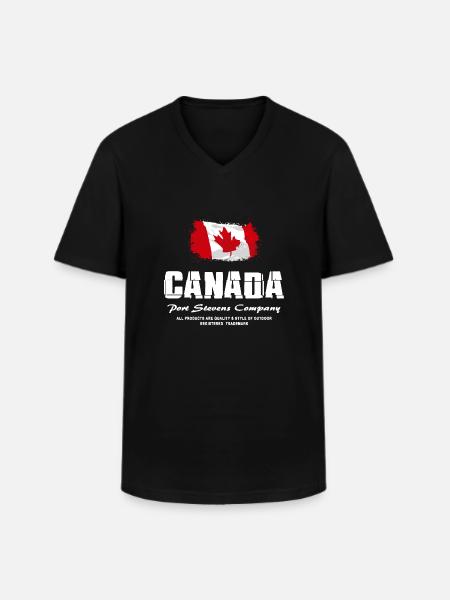 Maple Leaf - Canada Flag - Männer-T-Shirt mit V-Ausschnitt - Schwarz