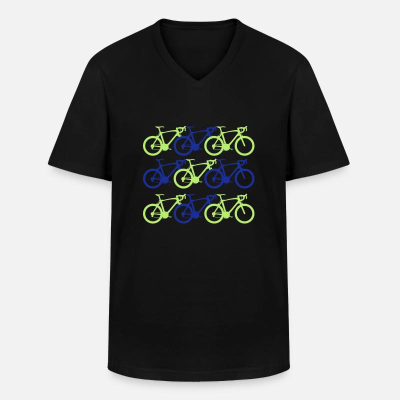 radsport - Männer-T-Shirt mit V-Ausschnitt - Schwarz