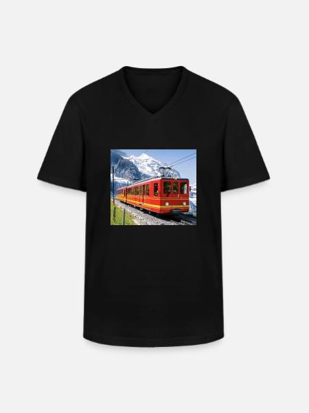 Jungfraujoch - Men's V-Neck T-Shirt - black