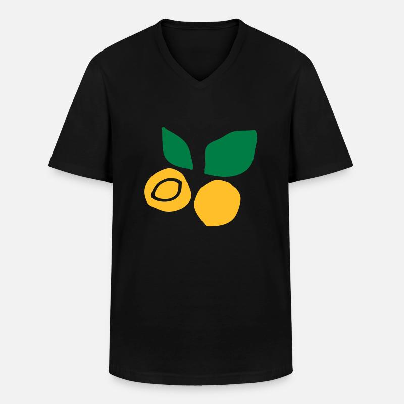 Aprikosenfrucht c2 - Männer-T-Shirt mit V-Ausschnitt - Schwarz
