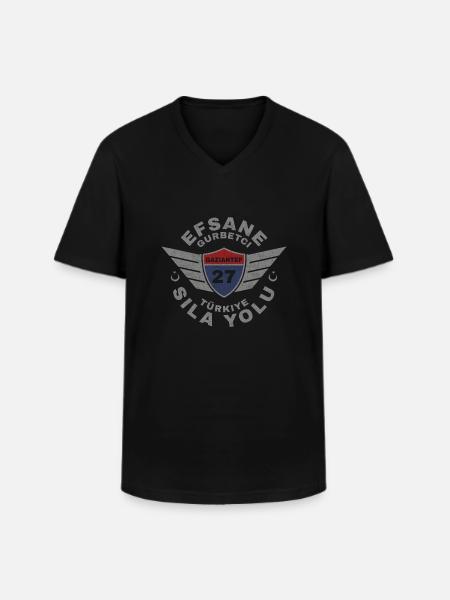 Gaziantep - Männer-T-Shirt mit V-Ausschnitt - Schwarz