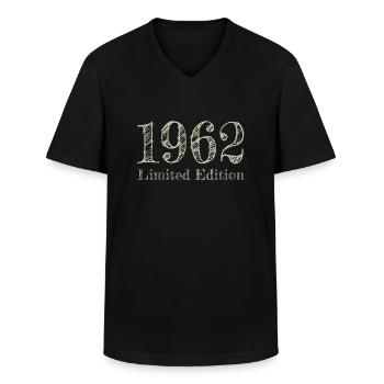 1962 - T-shirt col V Homme - noir - Devant - AI Model Male 178 dark (178cm)