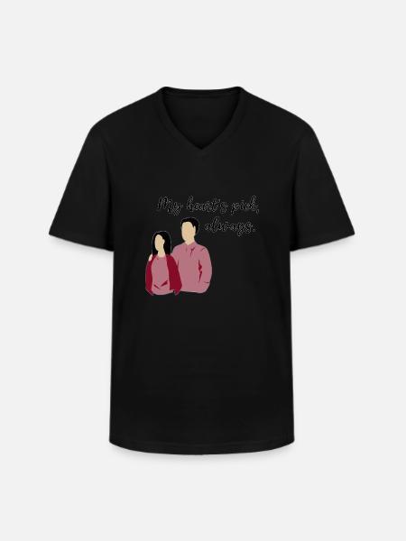 My heart's pick always - Men's V-Neck T-Shirt - black