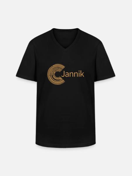 For Jannik - Men's V-Neck T-Shirt - black