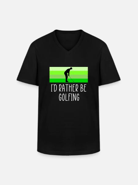 Rather be golfing - Men's V-Neck T-Shirt - black