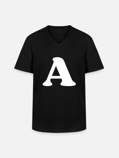 Letter a - Men's V-Neck T-Shirt - black