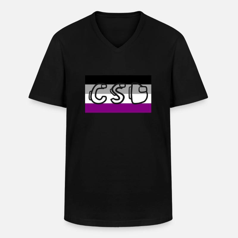 asexuell pride csd - Männer-T-Shirt mit V-Ausschnitt - Schwarz