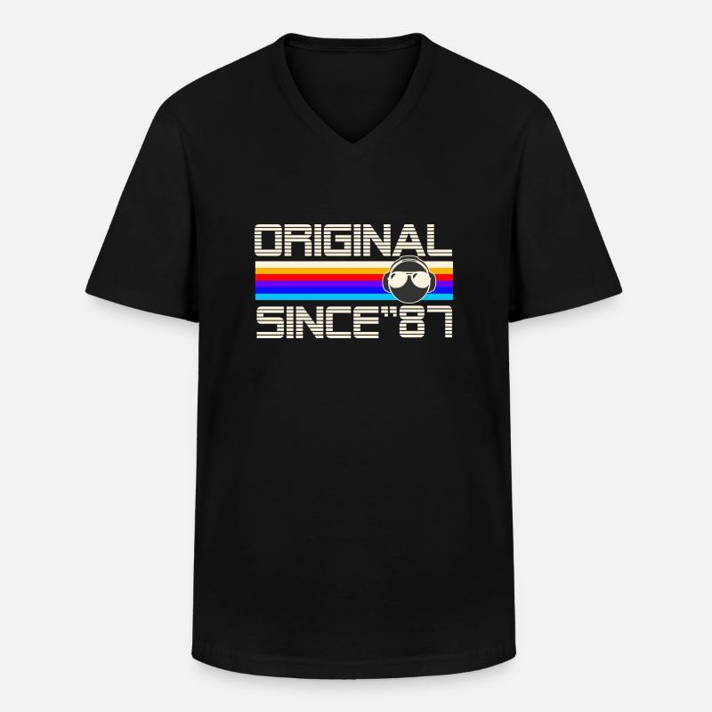 Seit 87 - Männer-T-Shirt mit V-Ausschnitt - Schwarz