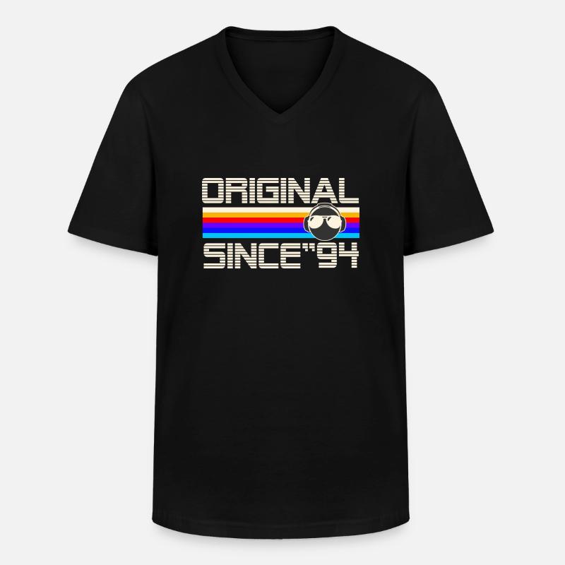 Seit 94 - Männer-T-Shirt mit V-Ausschnitt - Schwarz