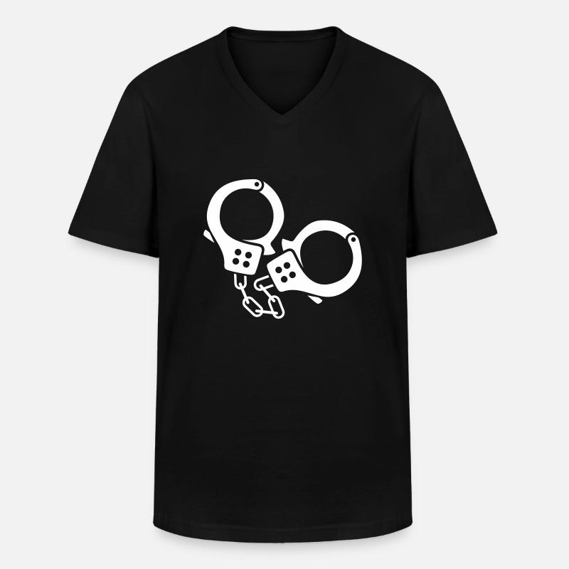 handschellen - Männer-T-Shirt mit V-Ausschnitt - Schwarz