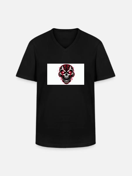 Animated skull - Men's V-Neck T-Shirt - black