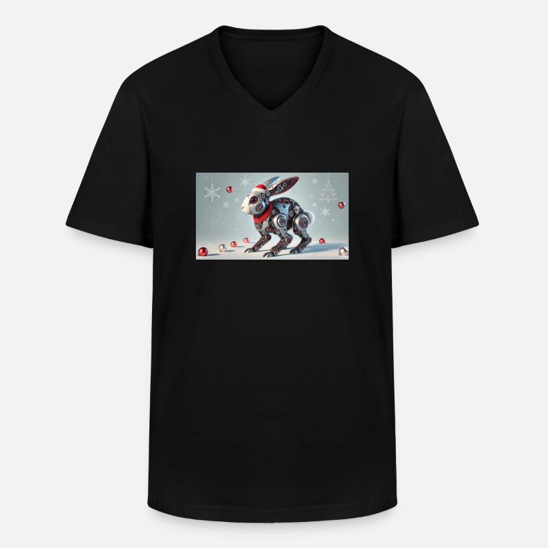 Weihnachtshase - Männer-T-Shirt mit V-Ausschnitt - Schwarz