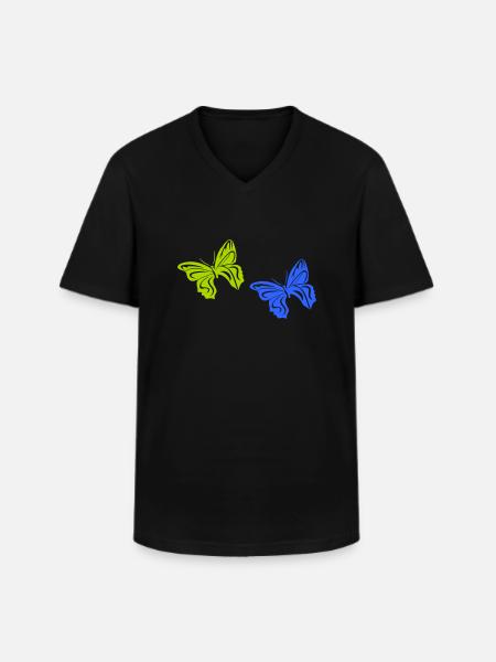 Butterfly 2 - Men's V-Neck T-Shirt - black
