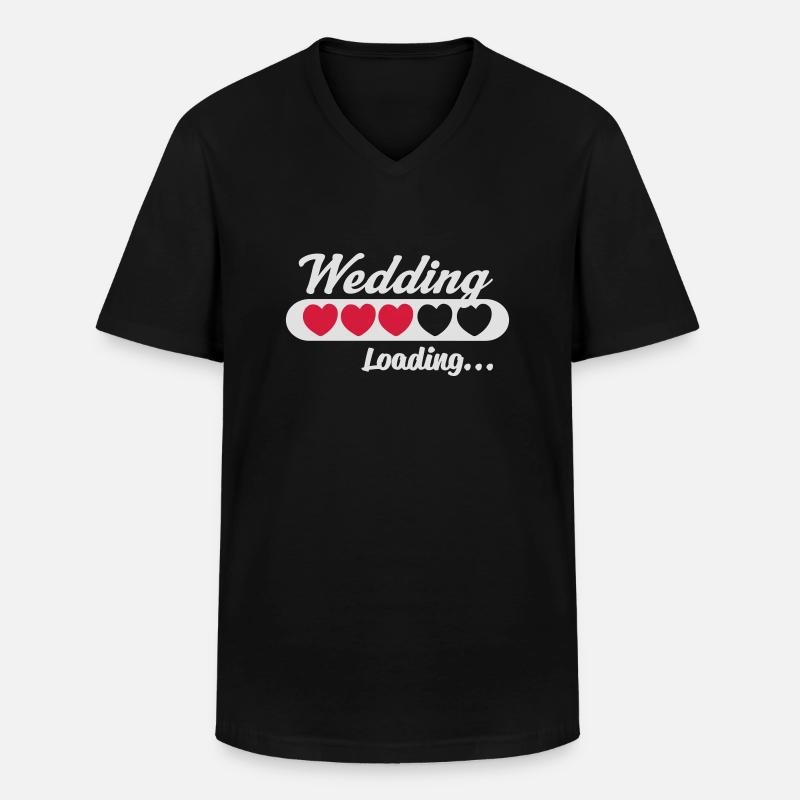 Wedding Loading_v2_heartb - Männer-T-Shirt mit V-Ausschnitt - Schwarz