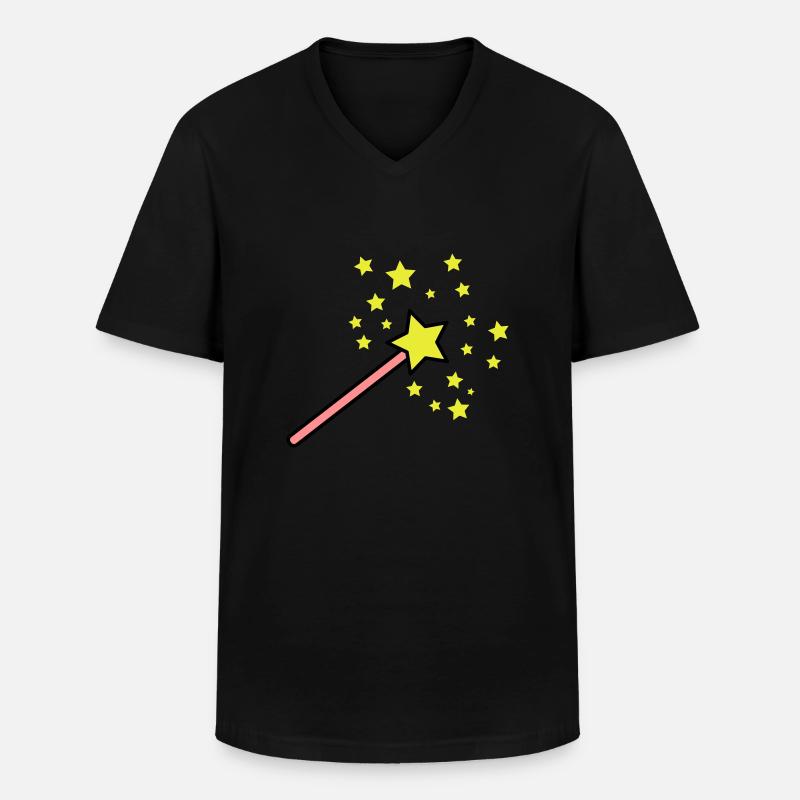 zauberstab_3c - Männer-T-Shirt mit V-Ausschnitt - Schwarz