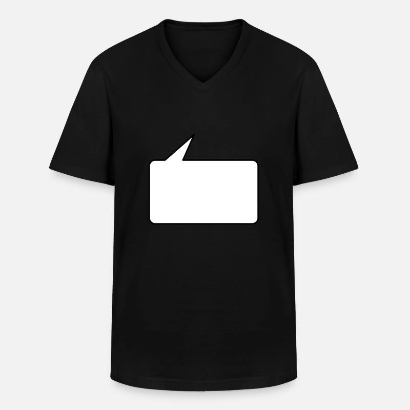 Sprechblase eckig klein 2c - Männer-T-Shirt mit V-Ausschnitt - Schwarz