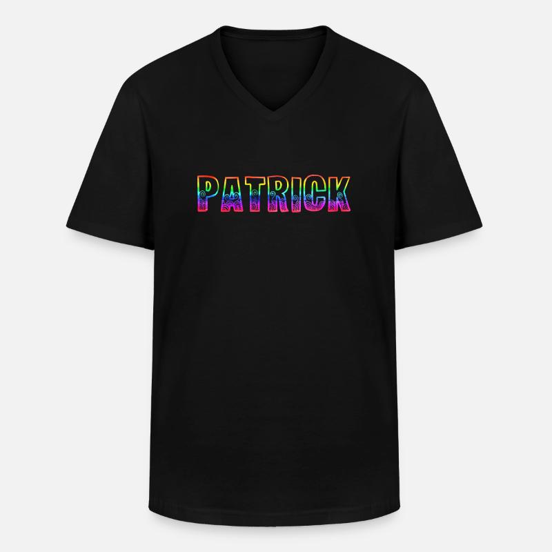 patrick rs rainbow - Men's V-Neck T-Shirt - black