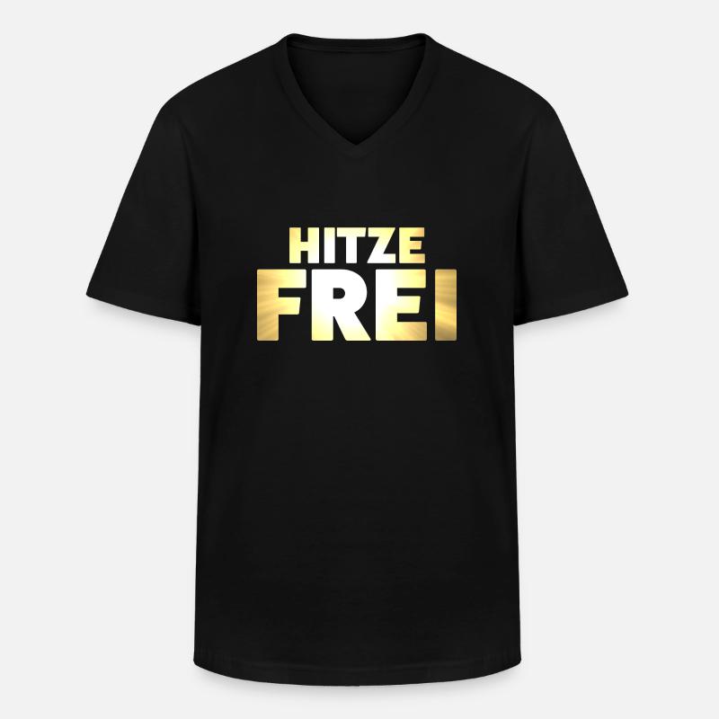 Hitzefrei - Männer-T-Shirt mit V-Ausschnitt - Schwarz