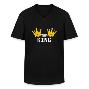 Roi - T-shirt col V Homme - noir - Devant - AI Model Male 178 dark (178cm)