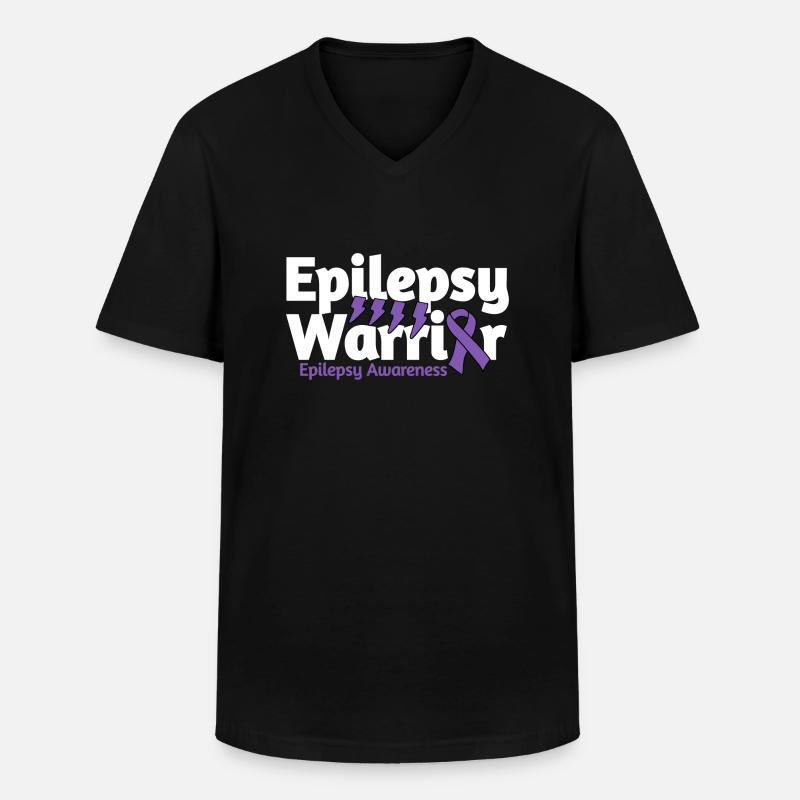 Epilepsy Warrior - Männer-T-Shirt mit V-Ausschnitt - Schwarz