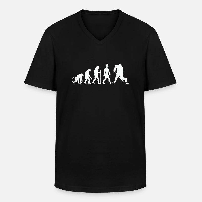 hockey evolution - Männer-T-Shirt mit V-Ausschnitt - Schwarz