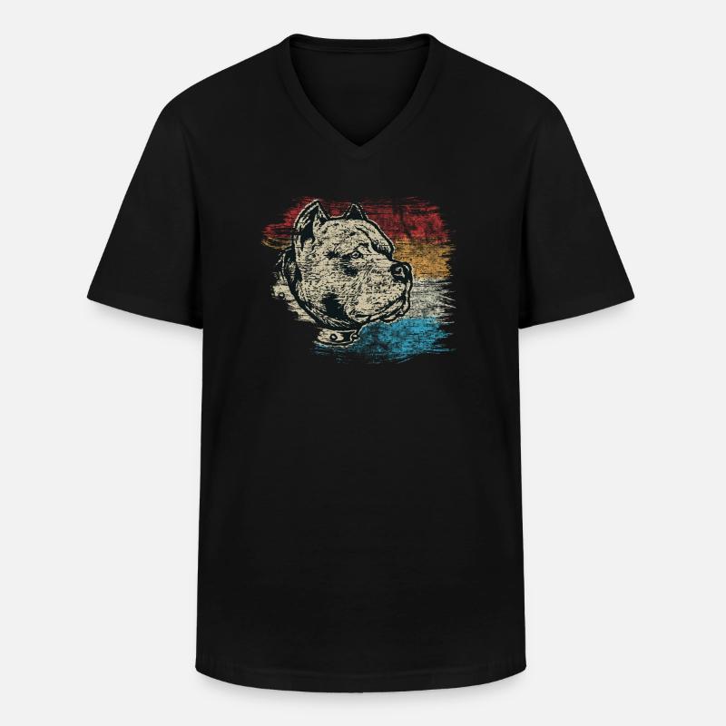 Pitbull - Männer-T-Shirt mit V-Ausschnitt - Schwarz