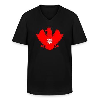 Armoiries suisses - T-shirt col V Homme - noir - Devant - AI Model Male 178 dark (178cm)