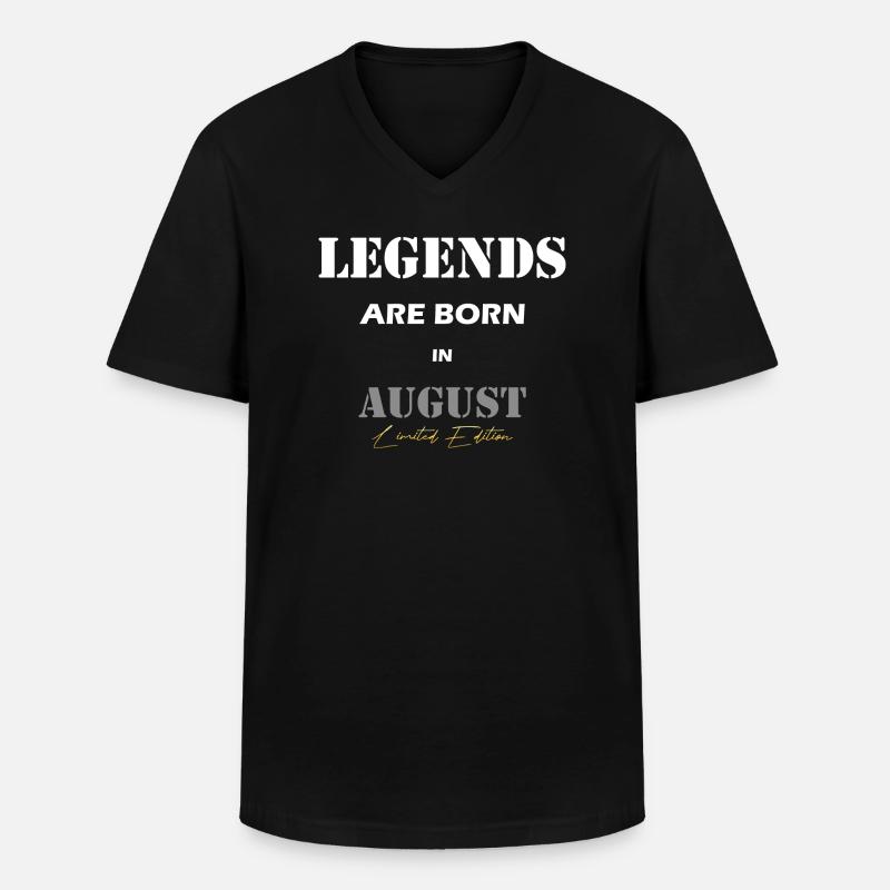 August Legends Gift blanc - T-shirt col V Homme - noir