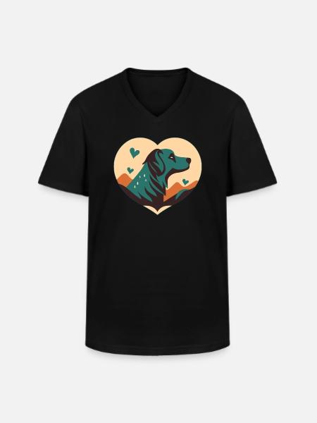 Amour pour les chiens - T-shirt col V Homme - noir