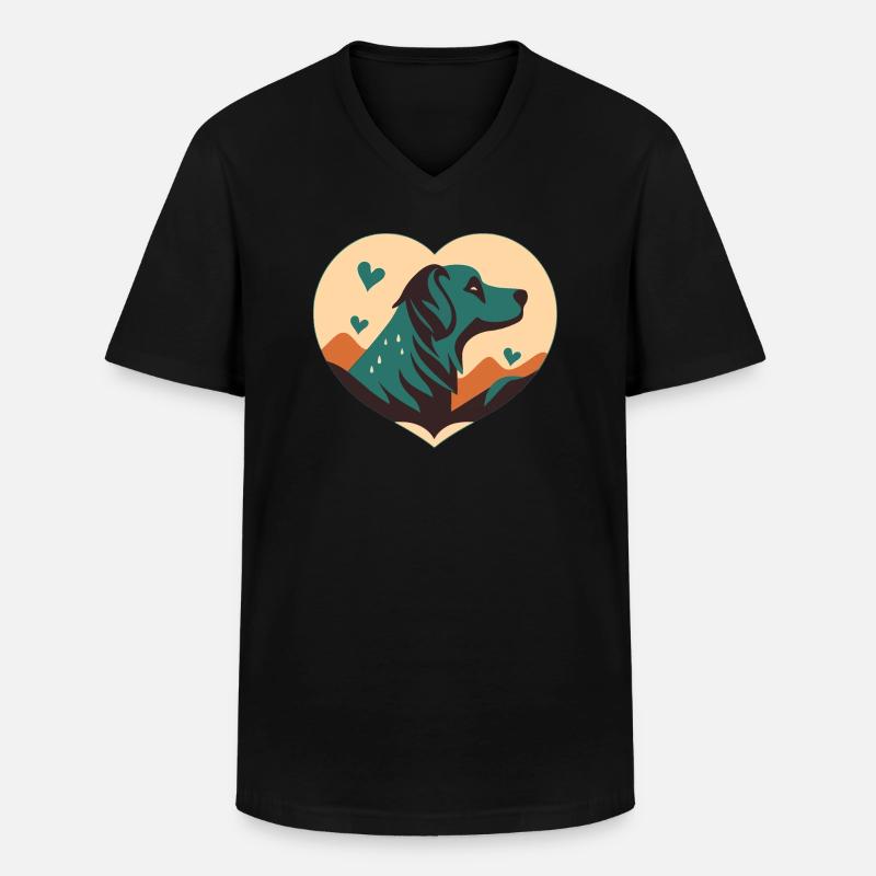 Liebe zu Hunden - Männer-T-Shirt mit V-Ausschnitt - Schwarz