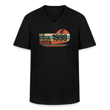 Meilleur Papa Du Monde Depuis 1998 Fête Des Pères - T-shirt col V Homme - noir - Devant - AI Model Male 178 dark (178cm)