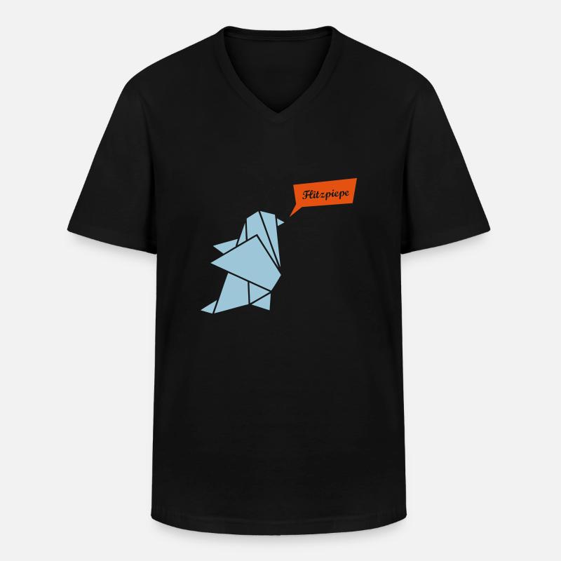 Pinguin Sprechblase - Männer-T-Shirt mit V-Ausschnitt - Schwarz