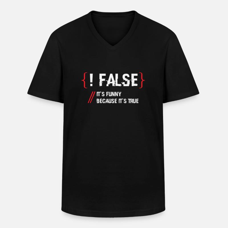 False Programmer - Men's V-Neck T-Shirt - black