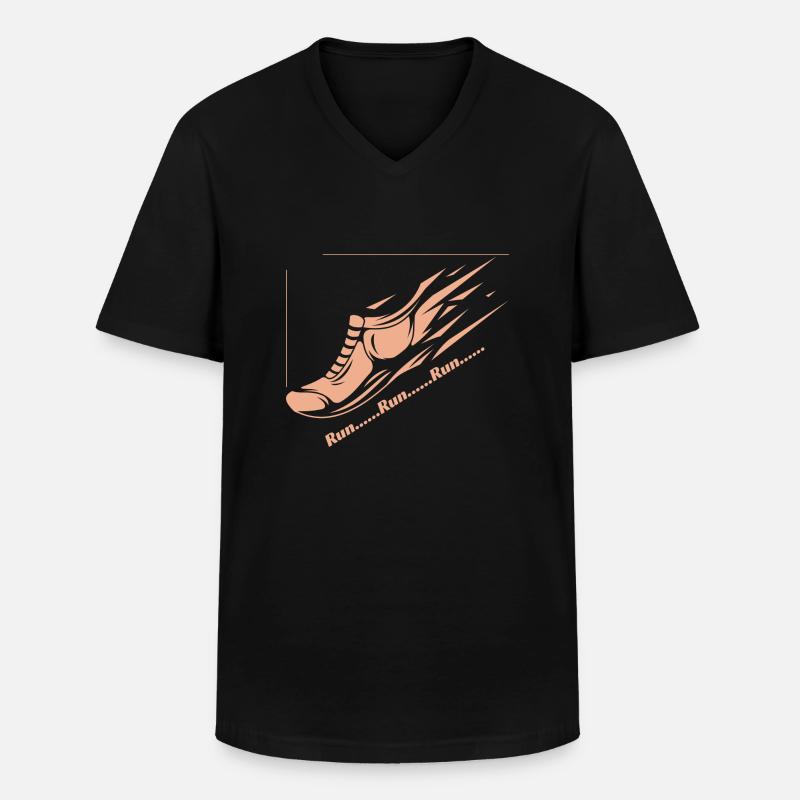 Run... Run... Run... - Männer-T-Shirt mit V-Ausschnitt - Schwarz