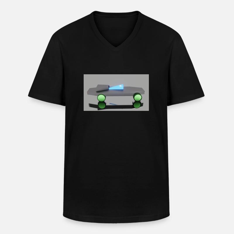Neon Auto - Männer-T-Shirt mit V-Ausschnitt - Schwarz