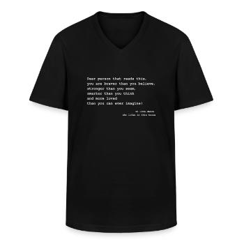 Dear Person Behind Me Christliches Frauen Männer - Männer-T-Shirt mit V-Ausschnitt - Schwarz - Vorne - AI Model Male 178 dark (178cm)