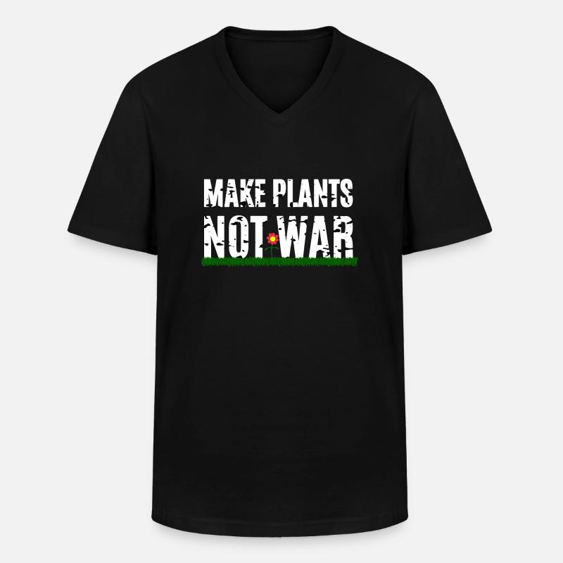 Make Plants Not War - Men's V-Neck T-Shirt - black