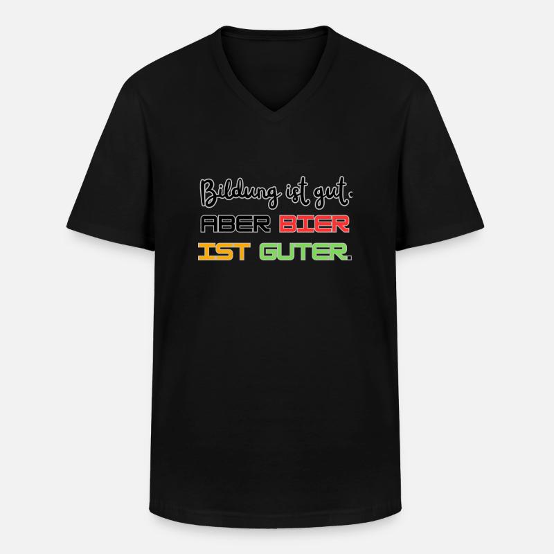 Bier ist gut - Männer-T-Shirt mit V-Ausschnitt - Schwarz