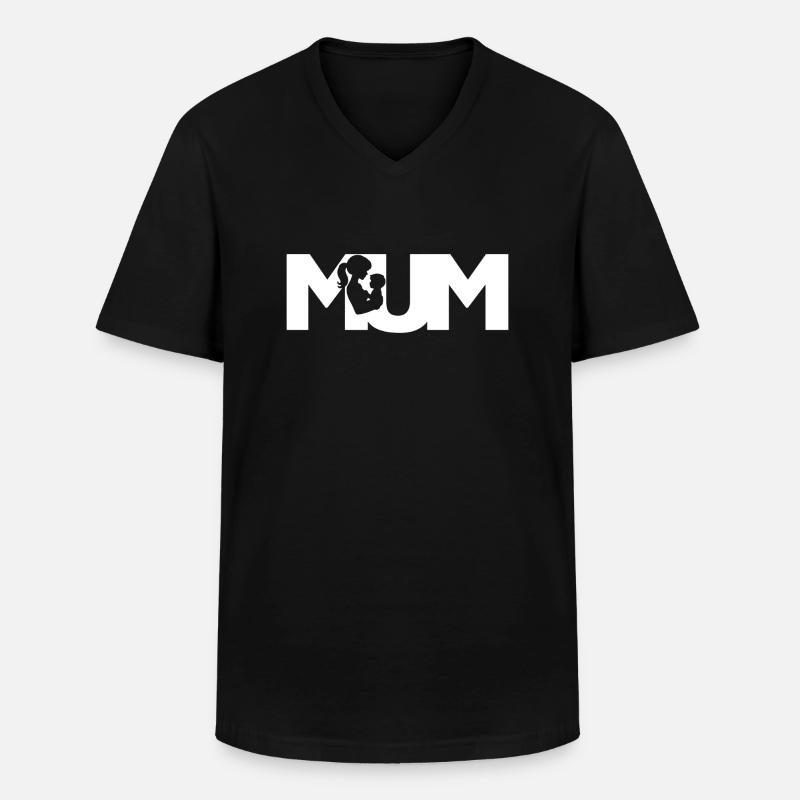 MUM - Männer-T-Shirt mit V-Ausschnitt - Schwarz