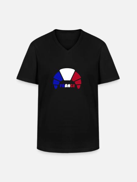 croissant france - Men's V-Neck T-Shirt - black